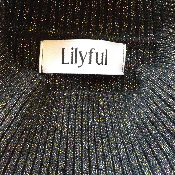 Lilyful Shimmer Bodycon Long Sleeve Mini Dress NEW - Picture 6 of 8